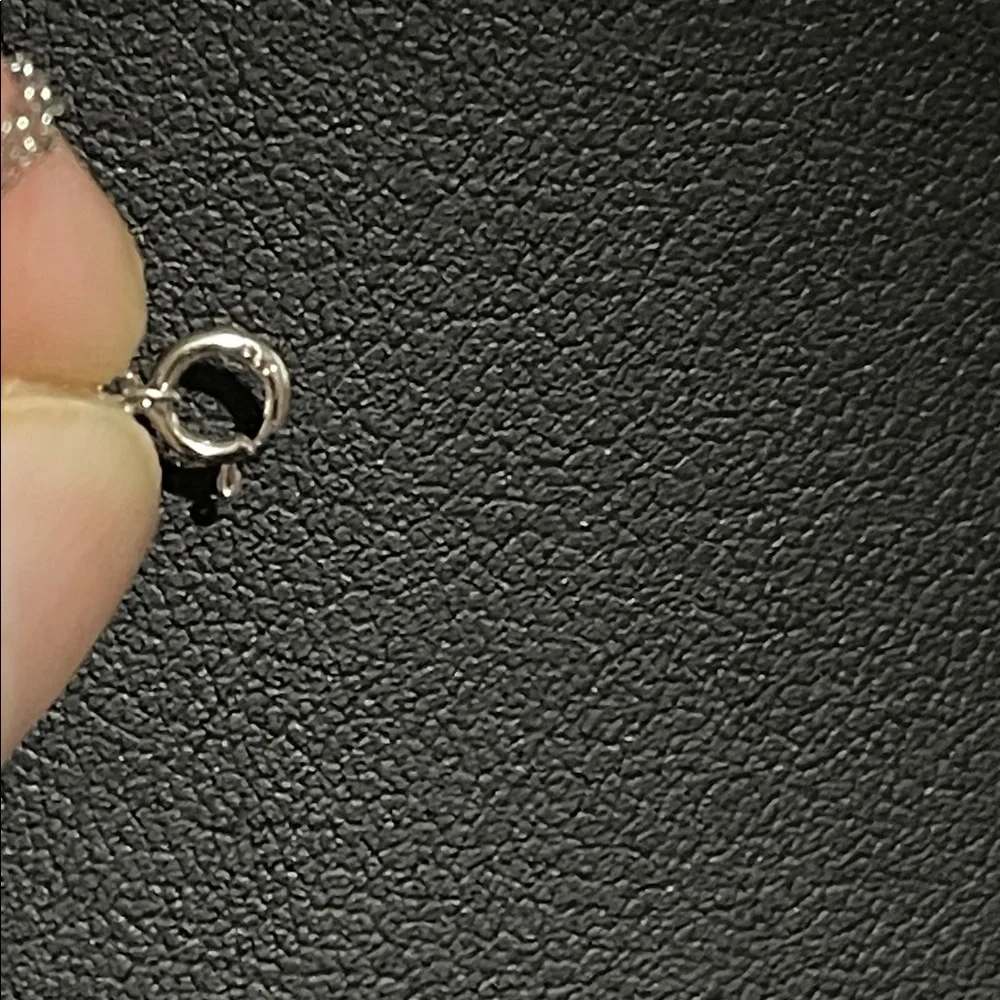 NWT Solid Silver 925 Key Pendant Moissanite and CZ Necklace 17” - Picture 6 of 10